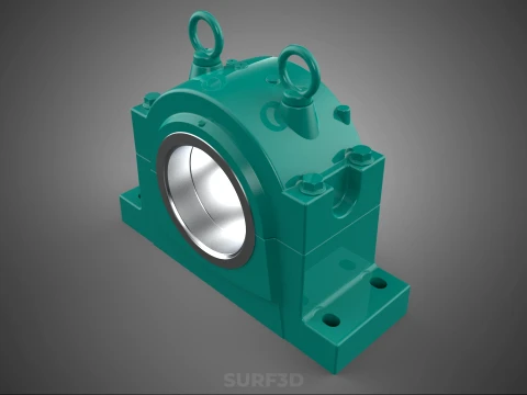 PILLOW BLOCK BEARING SPHERICAL ROLLER HOUSING SPLIT PLUMMER UNIT 3D Model