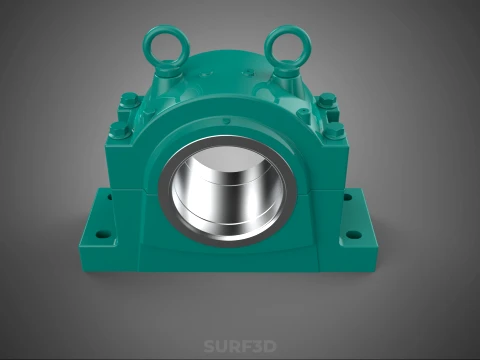PILLOW BLOCK BEARING SPHERICAL ROLLER HOUSING SPLIT PLUMMER UNIT 3D Model