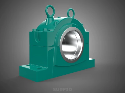 PILLOW BLOCK BEARING SPHERICAL ROLLER HOUSING SPLIT PLUMMER UNIT 3D Model