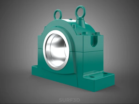 PILLOW BLOCK BEARING SPHERICAL ROLLER HOUSING SPLIT PLUMMER UNIT 3D Model