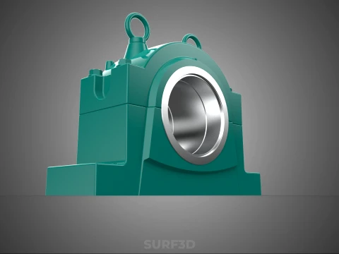 PILLOW BLOCK BEARING SPHERICAL ROLLER HOUSING SPLIT PLUMMER UNIT 3D Model