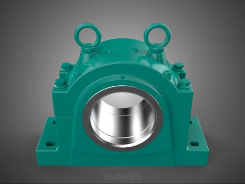 PILLOW BLOCK BEARING SPHERICAL ROLLER HOUSING SPLIT PLUMMER UNIT 3D Model
