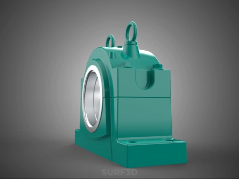 PILLOW BLOCK BEARING SPHERICAL ROLLER HOUSING SPLIT PLUMMER UNIT 3D Model
