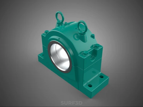 PILLOW BLOCK BEARING SPHERICAL ROLLER HOUSING SPLIT PLUMMER UNIT 3D Model