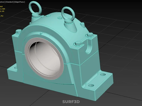 PILLOW BLOCK BEARING SPHERICAL ROLLER HOUSING SPLIT PLUMMER UNIT 3D Model