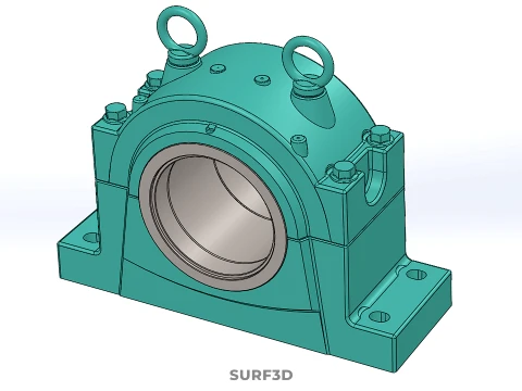 PILLOW BLOCK BEARING SPHERICAL ROLLER HOUSING SPLIT PLUMMER UNIT 3D Model