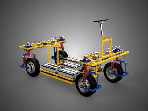 BATTERY PACK CHASSIS DRIVETRAIN STEERING ELECTRIC VEHICLE EV CAR 3D Model