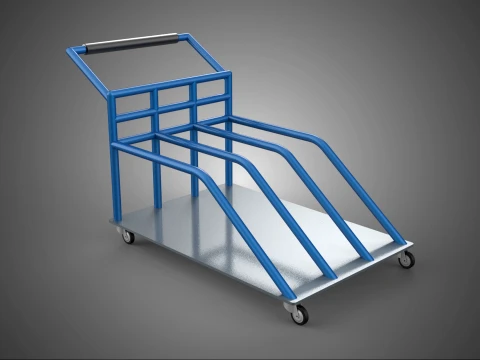 PANEL BOARD SHEET FLAT MATERIAL TROLLEY CART TRANSPORT ROLLING 3D Model