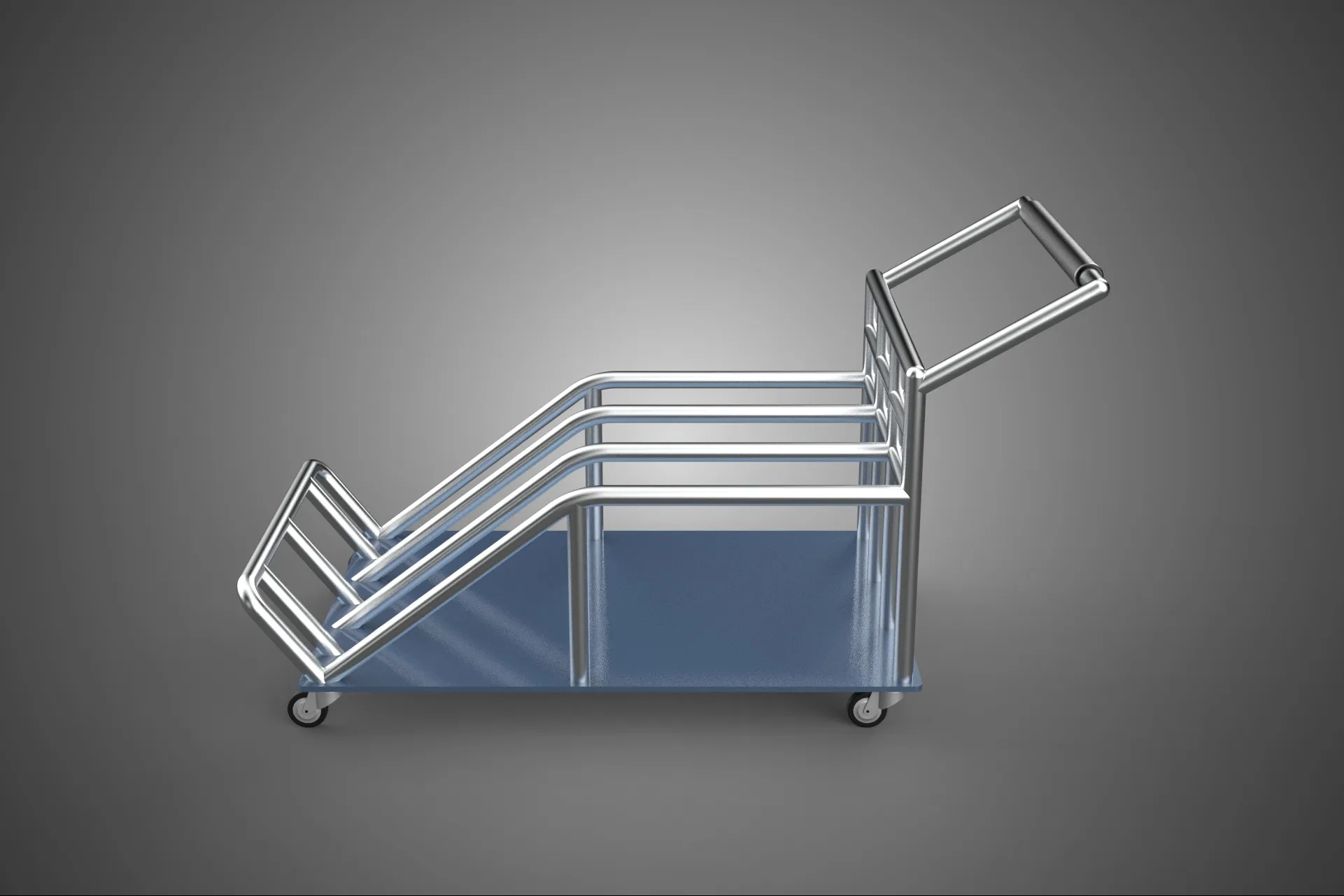 PORTER TROLLEY CART ROLLING DOLLY TERMINAL AIRPORT HOTEL BAGGAGE 3D Model .c4d .max .obj .3ds .fbx .stl .blend