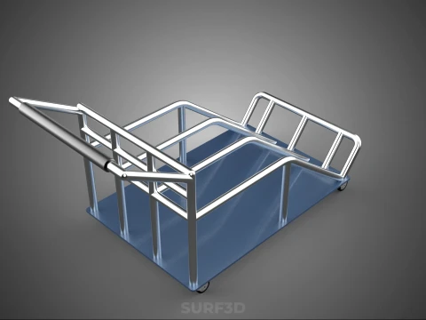PORTER TROLLEY CART ROLLING DOLLY TERMINAL AIRPORT HOTEL BAGGAGE 3D Model