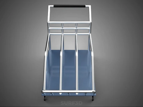 PORTER TROLLEY CART ROLLING DOLLY TERMINAL AIRPORT HOTEL BAGGAGE 3D Model