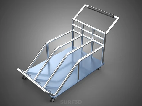 PORTER TROLLEY CART ROLLING DOLLY TERMINAL AIRPORT HOTEL BAGGAGE 3D Model