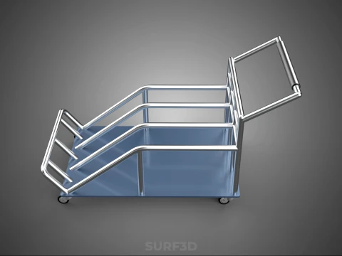 PORTER TROLLEY CART ROLLING DOLLY TERMINAL AIRPORT HOTEL BAGGAGE 3D Model
