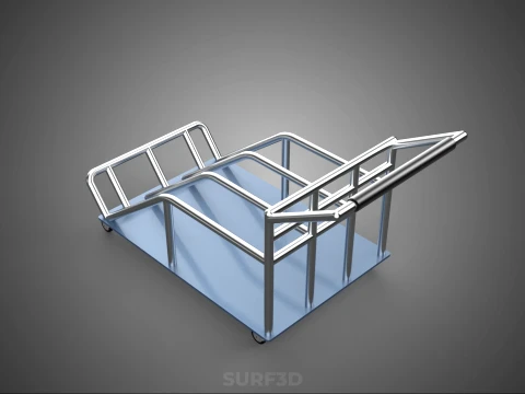 PORTER TROLLEY CART ROLLING DOLLY TERMINAL AIRPORT HOTEL BAGGAGE 3D Model