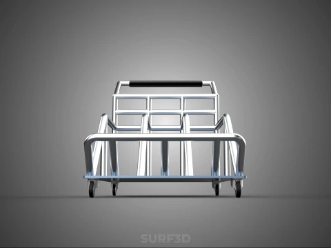 PORTER TROLLEY CART ROLLING DOLLY TERMINAL AIRPORT HOTEL BAGGAGE 3D Model