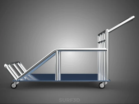 PORTER TROLLEY CART ROLLING DOLLY TERMINAL AIRPORT HOTEL BAGGAGE 3D Model