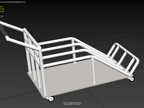PORTER TROLLEY CART ROLLING DOLLY TERMINAL AIRPORT HOTEL BAGGAGE 3D Model