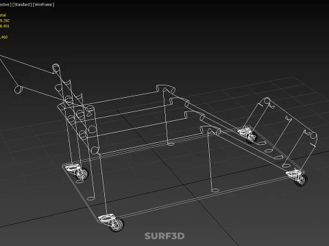 PORTER TROLLEY CART ROLLING DOLLY TERMINAL AIRPORT HOTEL BAGGAGE 3D Model