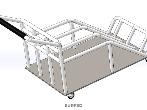 PORTER TROLLEY CART ROLLING DOLLY TERMINAL AIRPORT HOTEL BAGGAGE 3D Model