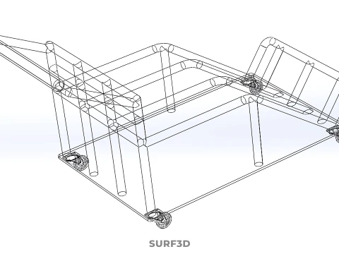 PORTER TROLLEY CART ROLLING DOLLY TERMINAL AIRPORT HOTEL BAGGAGE 3D Model