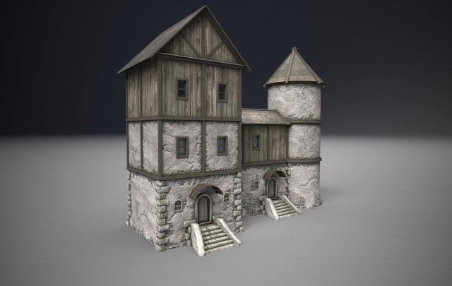 old house Model 3D .c4d .max .obj .3ds .fbx .stl .blend 