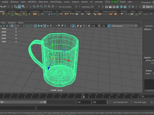 a metal cooffe pot and a cup made in old style 3D Model