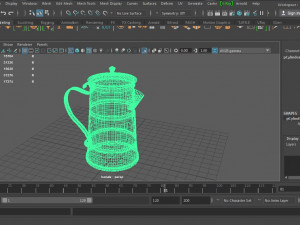 a metal cooffe pot and a cup made in old style 3D Модель