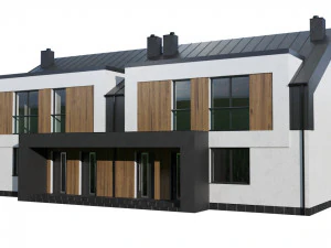 ツインハウス1 3Dモデル