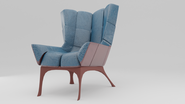 modern blue chair leather 3D Модель .c4d .max .obj .3ds .fbx .stl .blend 