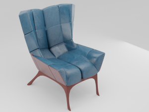 modern blue chair leather 3D Модель