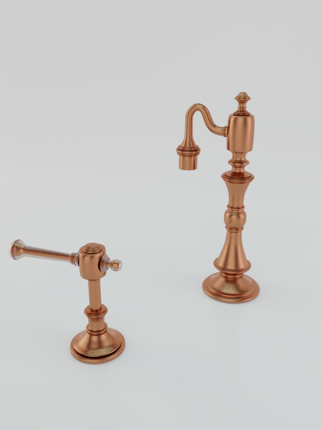 copper decorative faucet water tap Modelo 3D .c4d .max .obj .3ds .fbx .stl .blend 