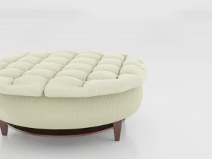 white ottoman sofa couch 3D Model