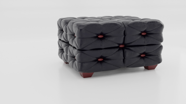 ottoman sofa couch black leather Model 3D .c4d .max .obj .3ds .fbx .stl .blend 