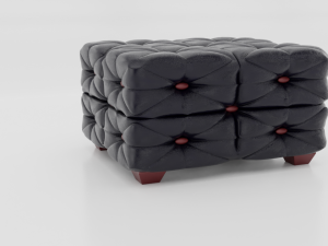 ottoman sofa couch black leather 3D 모델