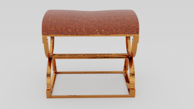 ottoman sofa gold and leather Model 3D .c4d .max .obj .3ds .fbx .stl .blend 