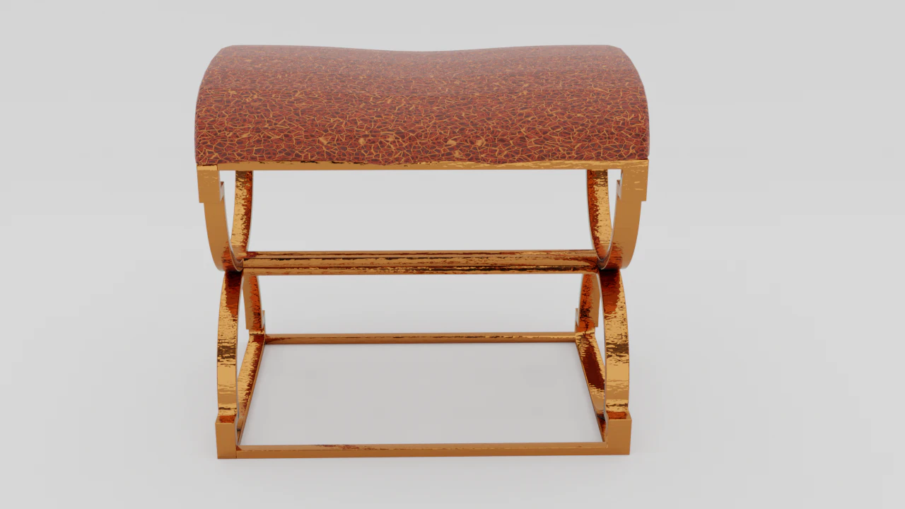 ottoman sofa gold and leather 3D Model .c4d .max .obj .3ds .fbx .stl .blend