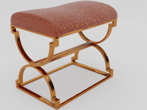ottoman sofa gold and leather Model 3D