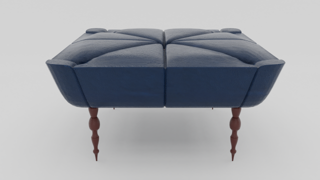 dark blue ottoman leather couch sofa 3D Model .c4d .max .obj .3ds .fbx .stl .blend 