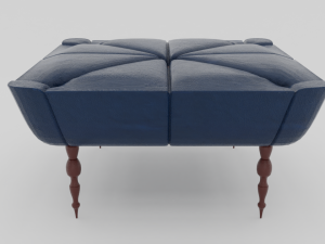 dark blue ottoman leather couch sofa 3D 모델