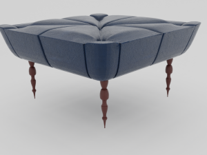 dark blue ottoman leather couch sofa 3D Model