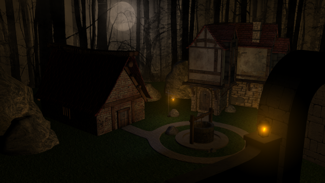 exterior small village environment 3D Model .c4d .max .obj .3ds .fbx .stl .blend 