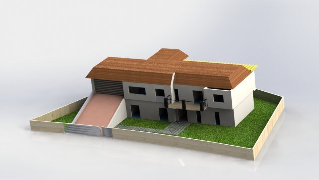 two storeyed 3d house design 3Dモデル .c4d .max .obj .3ds .fbx .stl .blend