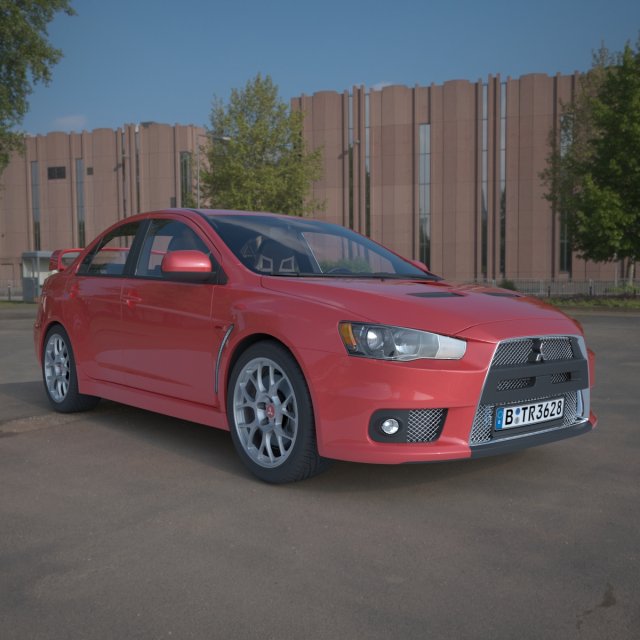 mitsubishi lancer evo x 3D Model .c4d .max .obj .3ds .fbx .stl .blend 
