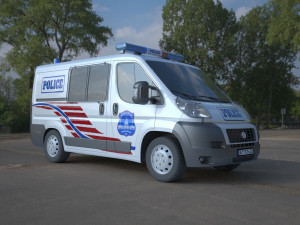 police fiat ducato van 3D मॉडल