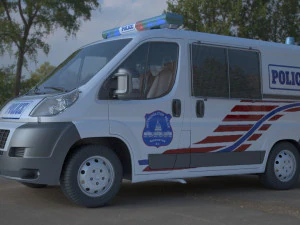 police fiat ducato van 3D Model