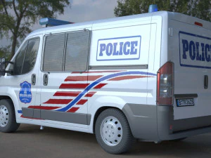 police fiat ducato van 3D Model