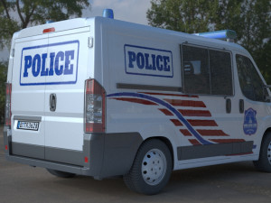 police fiat ducato van 3Dモデル