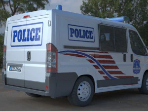police fiat ducato van 3D Model
