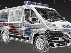 police fiat ducato van 3Dモデル