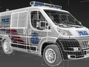 police fiat ducato van 3D Model